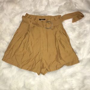 Mustard colored high wasted shorts